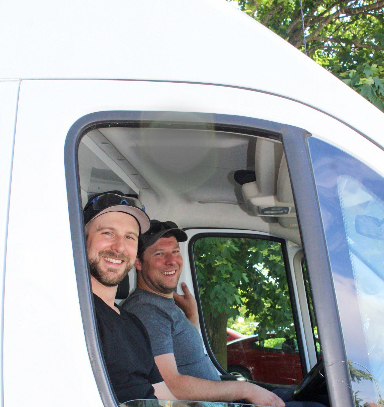 Rob and Ryan Appleby in their service van